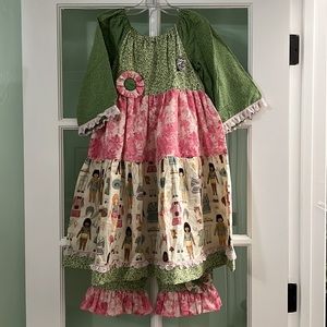 New Handmade Size 7 Dress and Pants Set